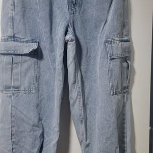 Light Blue Cargo Denim Pants - Men's